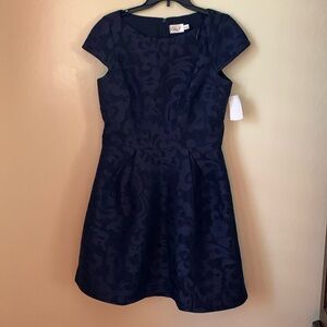 Elisa J  floral navy blue solid formal Cocktail dress